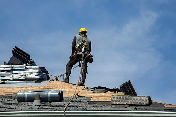 Professional Gutter Installation technician working in Sharon, WI